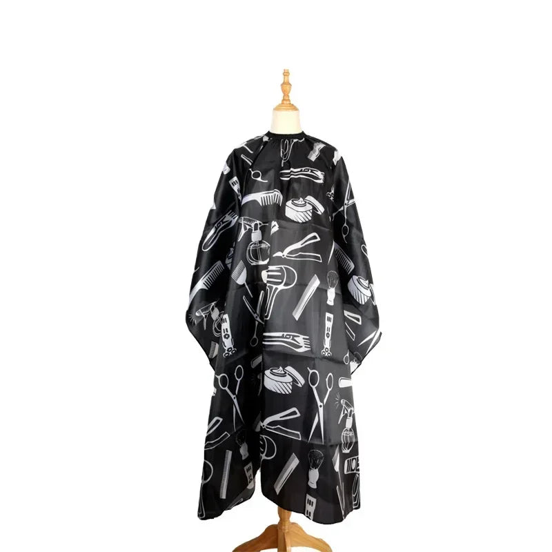 Retro Hairdressing Cape – Waterproof Patterned Salon Barber Gown, Professional Hair Stylist Cutting Apron