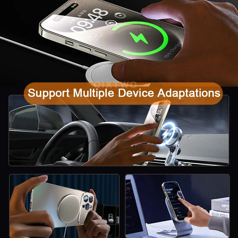 Luxury Glass MagSafe iPhone Case - Magnetic Wireless Charging Cover with Camera Protection & Shockproof Design