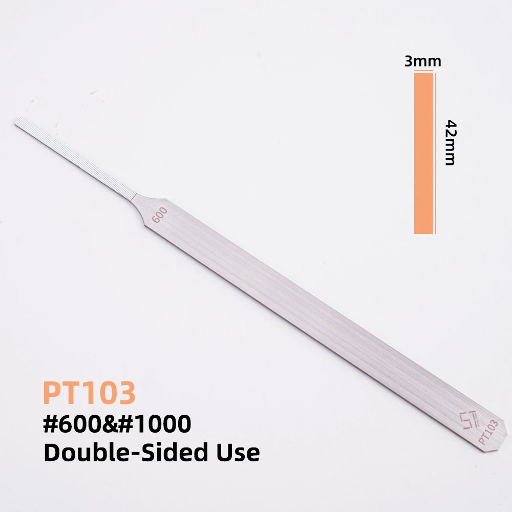 Double-Sided Model Sanding File – 1mm-3mm Narrow Nose for Deep Crevices and Small Model Parts