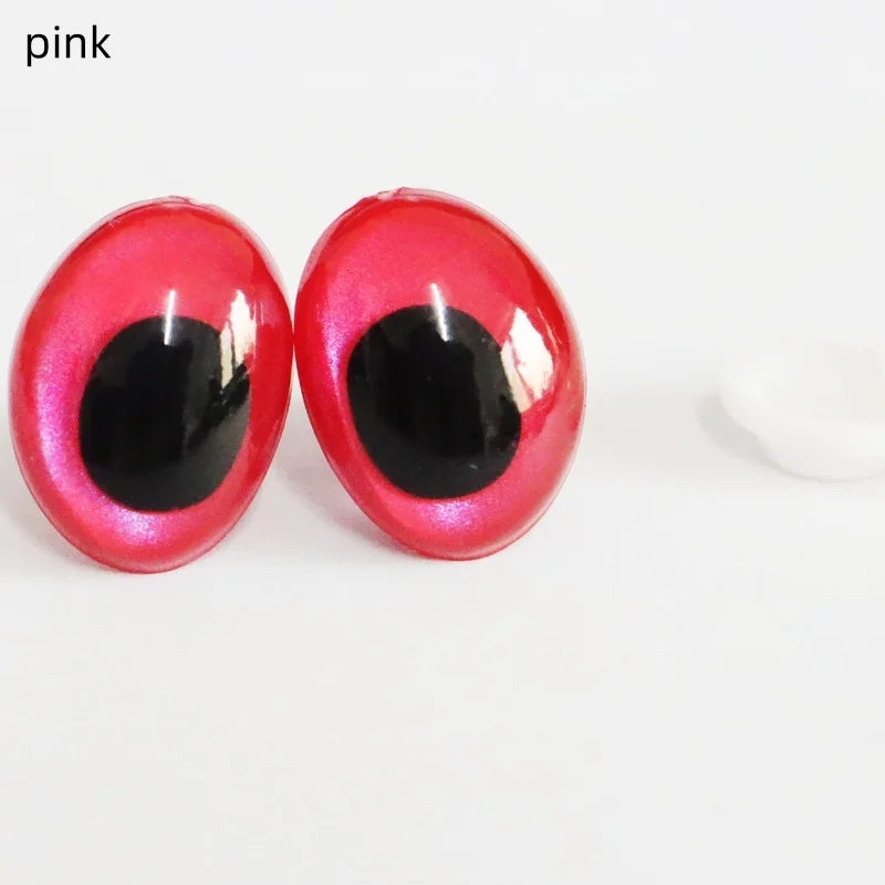10PCS 3D Colorful Safety Eyes - Oval Crochet Doll Eyes for Amigurumi DIY Toy Making