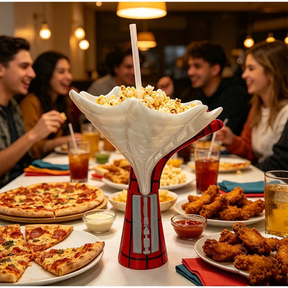 3D Spider Popcorn Bucket - Creative Multifunctional Snack Cup & Desktop Decor
