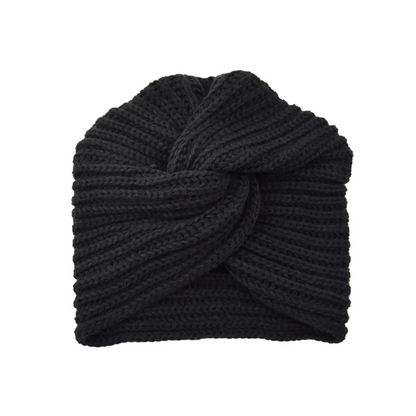 Women's Knitted Turban Hat - Bohemian Cashmere Cross Wrap Indian Wool Bonnet Cap