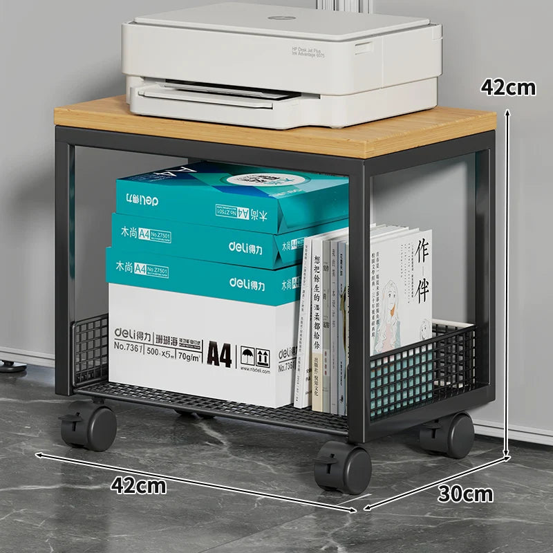 Freestanding Multi-Layer Printer Storage Stand – Desktop Copier Organizer Shelf & Office File Rack Display Cabinet