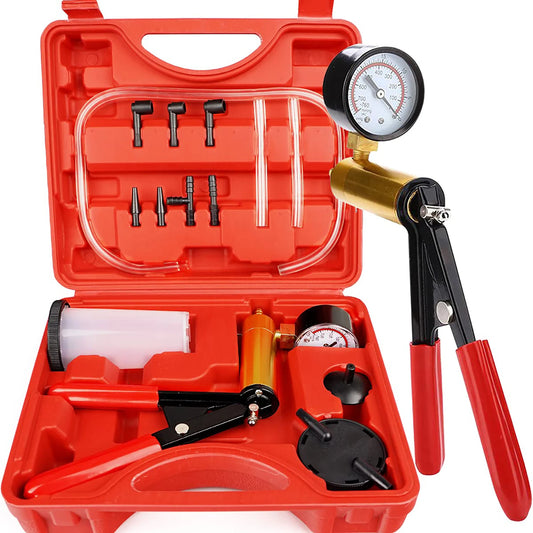 2-in-1 Handheld Vacuum Brake Bleeder Kit with One-Man Brake & Clutch Bleeding System and Protective Case