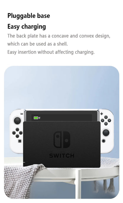 Protective Case & Film for Nintendo Switch – Rocker Cap Handle, Hard Base Cover with Skin-Friendly Gradient Design