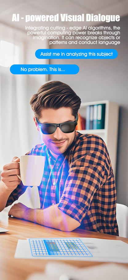 Xiaomi 6K HD AI Smart Glasses — 100MP Camera, ChatGPT, Bluetooth Call, Voice Assistant, 260mAh Battery, New Smart Glasses