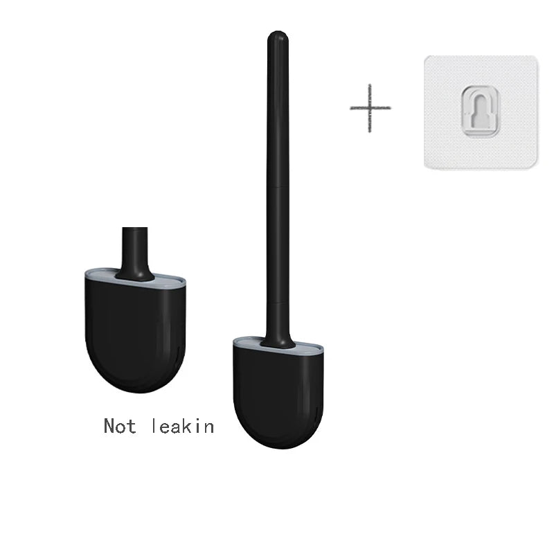 Wall-Mounted Toilet Brush with Holder – Long Handled Silicone Soft Bristles for Bathroom WC Cleaning
