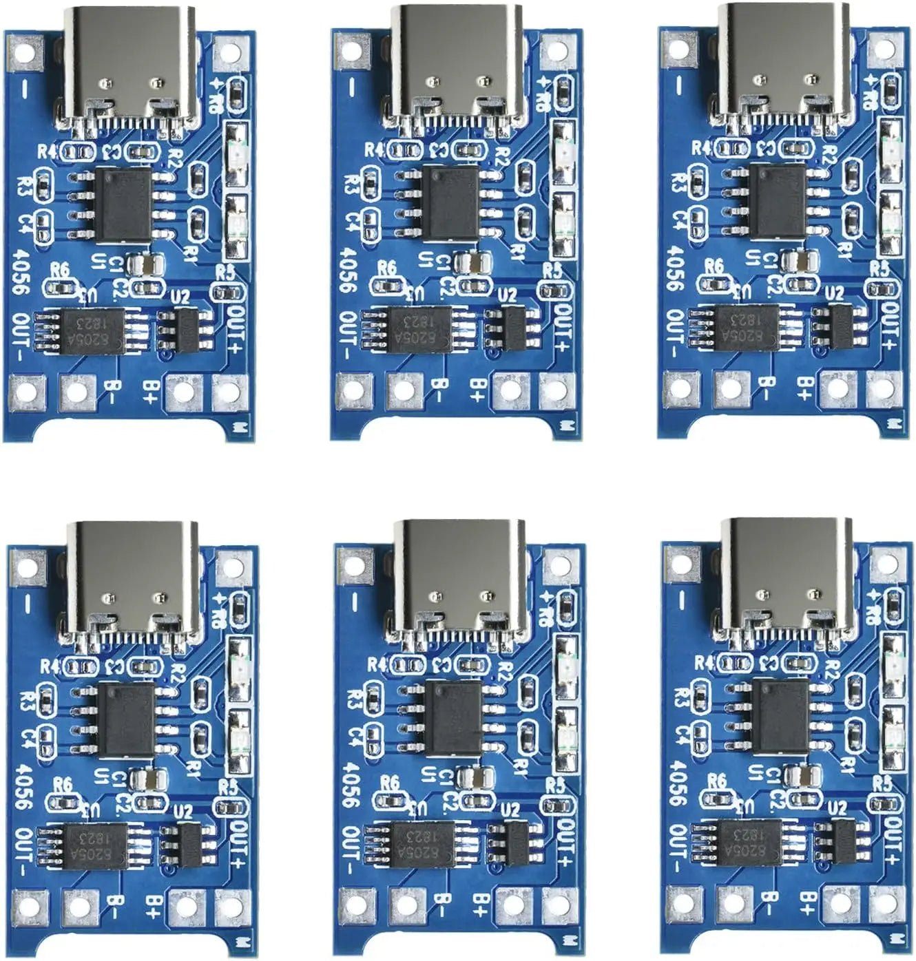 10PCS 5V 1A 18650 Lithium Battery Charging Board - TP4056 Mini/Micro USB Type-C Module with Protection