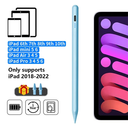 Apple Pencil Stylus Pen - Palm Rejection Digital Pencil with Power Display for iPad Pro, Air, Mini & 2018-2022 Models
