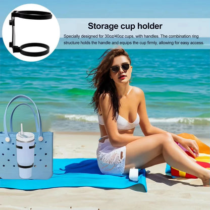 UNTIOR Universal 3-in-1 Cup Holder for Bogg Bags – Spill-Proof Drink Holder for 30oz & 40oz Tumblers with Handles, Car & Travel Cup Holder Accessory
