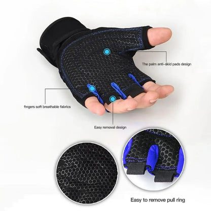 Gym Gloves - Shockproof Weightlifting & Fitness Gloves with Wrist Support for Men and Women