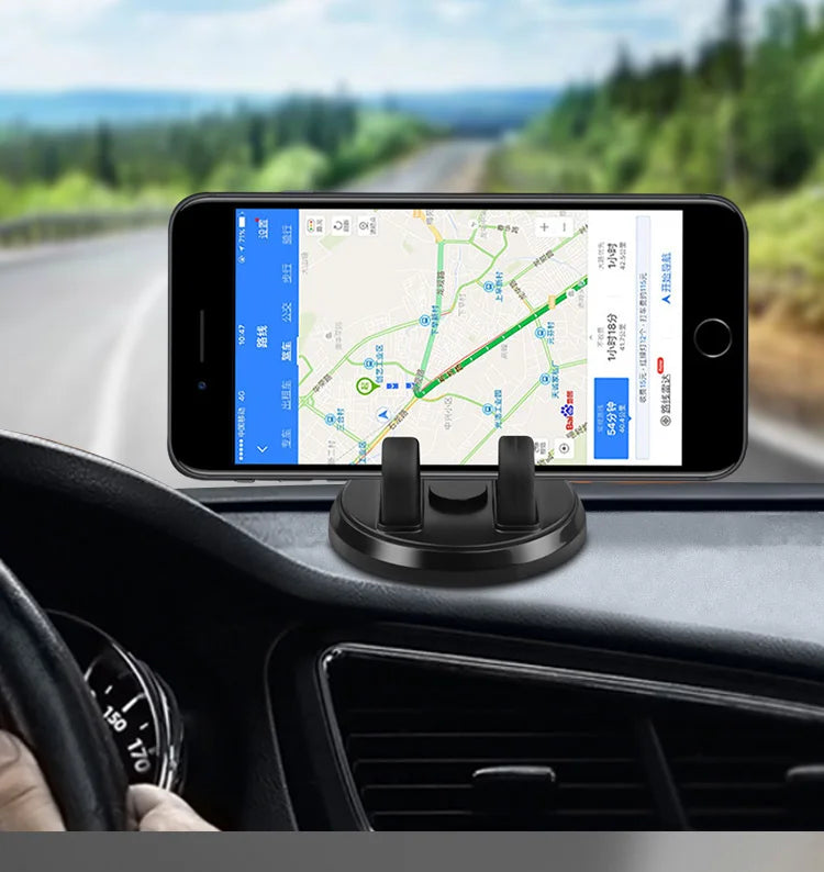 360 Degree Rotatable Car Phone Holder - Stick to Dashboard Silicone Bracket, Stable GPS Stand, Dashboard Phone Support