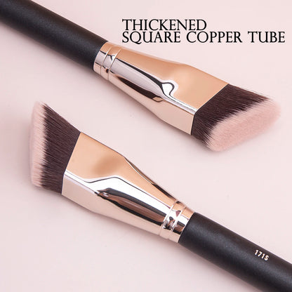 Angled Liquid Powder Contour Makeup Brush – Professional Cream Blush & Foundation Blending Tool