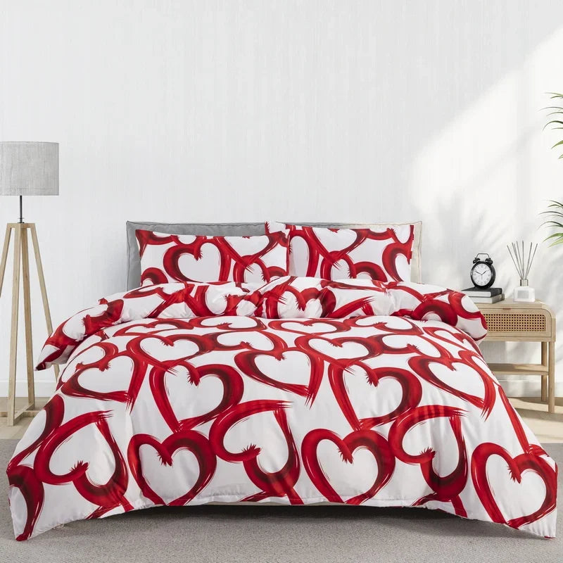 Grey Feather Duvet Cover Set – Full/Queen Boho Bird Plume Luxury Soft Reversible Comforter for Kids & Teens