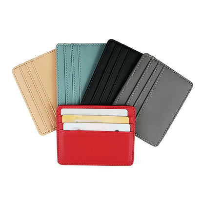 Ultra-Thin Leather Mini Wallet - Slim Bank and Credit Card Holder for Men and Women, Small ID Case with 4 Slots