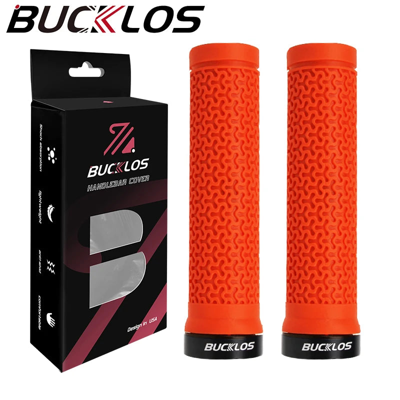 BUCKLOS Lock-On Bicycle Handlebar Grips — Anti-Slip Waterproof MTB Damping Cuffs for Mountain Bikes