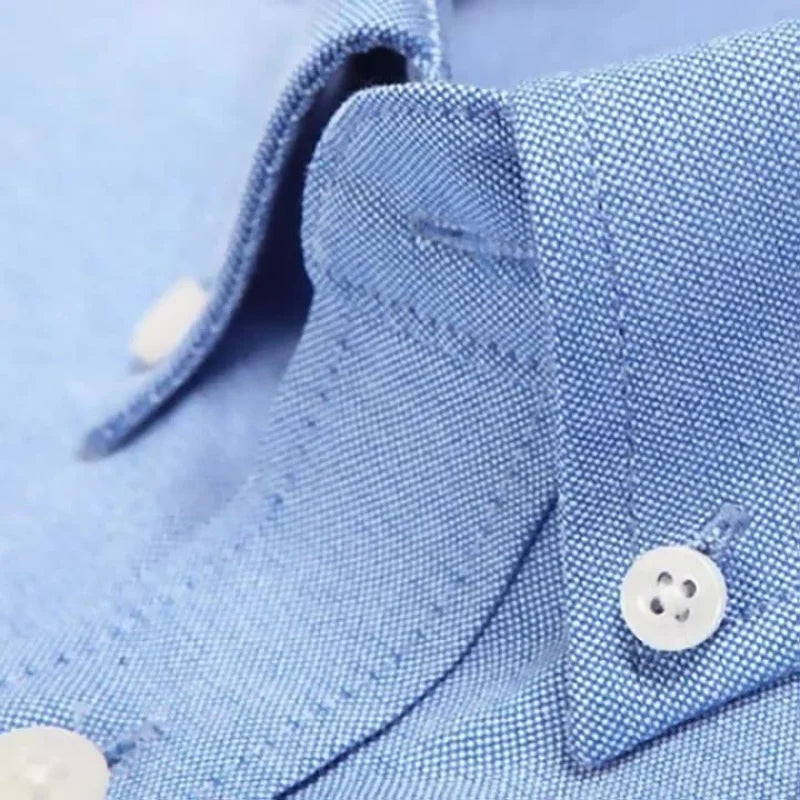 Men's Oxford Long Sleeve Shirt - Soft Comfortable Slim Fit Wrinkle-Resistant Casual Work Shirt for All Seasons