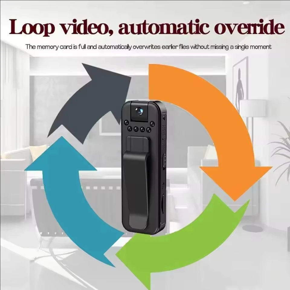 1080P HD Mini Body Camera - Portable Digital Video Recorder with Night Vision and Infrared Recording