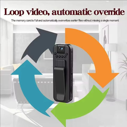 1080P HD Mini Body Camera - Portable Digital Video Recorder with Night Vision and Infrared Recording