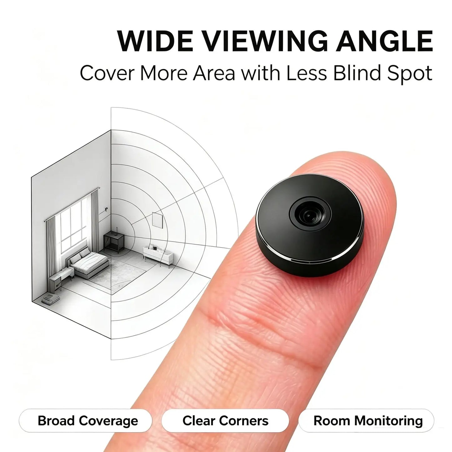 Mini HD WiFi Security Camera - Wireless Portable Monitor with IR Night Vision & Remote Viewing