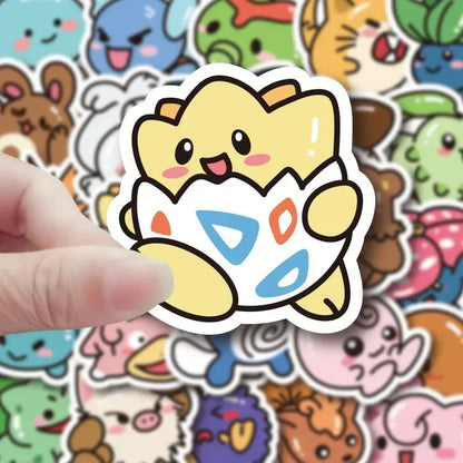 50PCS Kawaii Pokemon Anime Stickers - Pikachu Cartoon Decals for Laptop Luggage Phone Skateboard DIY Kids Gift
