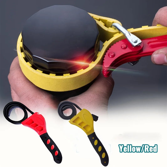 6-Inch Belt Wrench Oil Filter Puller: Adjustable Strap Spanner Chain Opener - Disassembly Tool