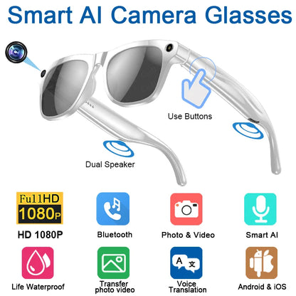 Xiaomi Mijia 4K HD AI Smart Glasses — Color Changing with 100MP Camera, Bluetooth Call & Voice Assistant Control