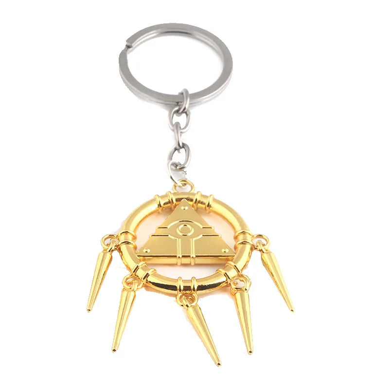 Yu-Gi-Oh! Yugi Muto Keychain - 3D Millennium Puzzle & Millennium Wheel Pendant