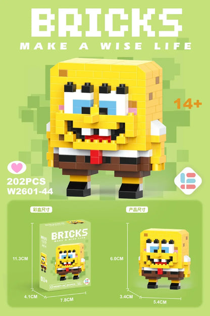 Stitch, Sanrio, and Mickey Mouse Cartoon Dolls - Micro-Particle Building Block Toys Compatible with Children's Gifts