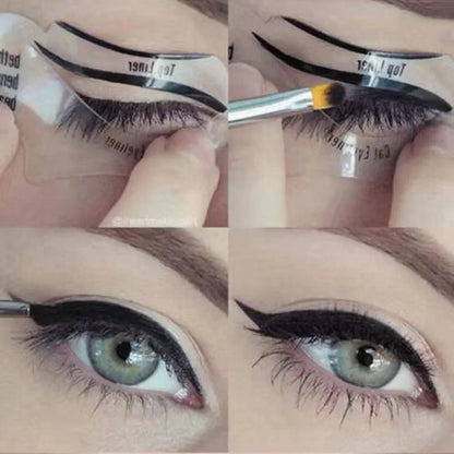 Eyeliner Stencils Set - Winged Eyeliner Shaping Template & Eyebrow Card for Eye Makeup Tools