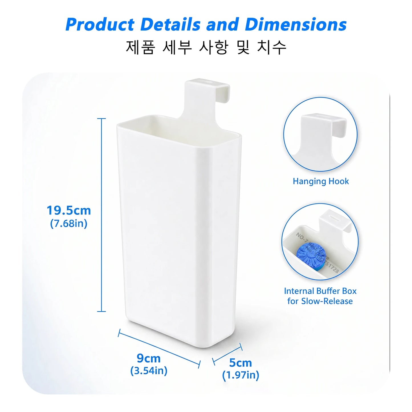 iLMH Toilet Bowl Cleaner Dispenser - Hanging Slow-Release Tank Replacement Cleaning Buffer Box