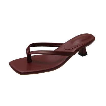 Women's Summer Clip Toe Comfort Slide Sandals – Casual Low Heel Street Style Slippers