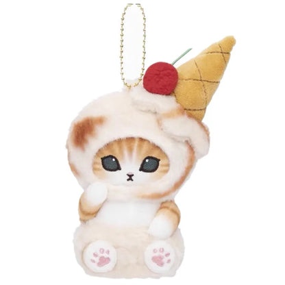 Hot Kawaii Plush Keychain Pendant — Mofusand Shark Cat & Cross-Dressing Hello Kitty/Kuromi Backpack Charm