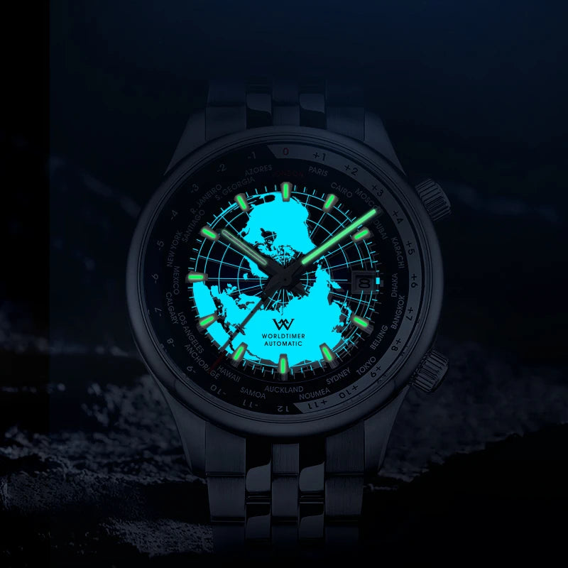 WM Welly Merck Automatic Mechanical Men’s Watch — High-Quality Sapphire, World Time, WM057 Luxury Timepiece