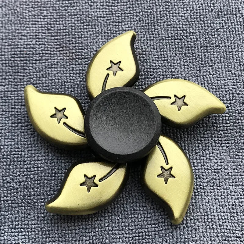Bronze Metal Alloy Fidget Spinner R188 – Silent Hand Gyro Stress Relief Toy for Kids & Adults