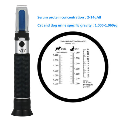 Animal Pet Refractometer | Urine Specific Gravity Tester for Dogs, Cats | Clinical Serum Plasma Protein Hemoglobin Tester | Veterinary Tools
