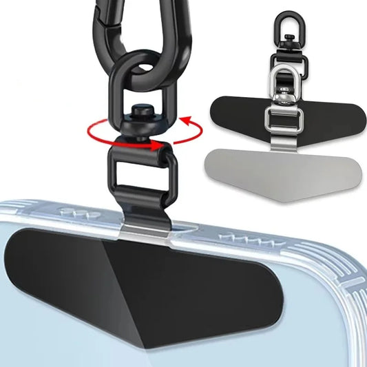 Upgraded 360° Rotatable Stainless Steel Phone Tether Tab – Metal Patch Gasket & Cellphone Lanyard Safety Connector