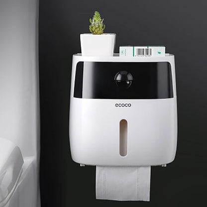Portable Toilet Paper Holder - Wall-Mounted Bathroom Tissue Dispenser & Storage Box