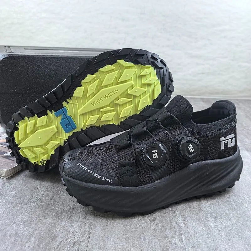 Wide-Fit Running Shoes - Anti-Slip Quick-Lacing Sports Sneakers for Walking and Jogging