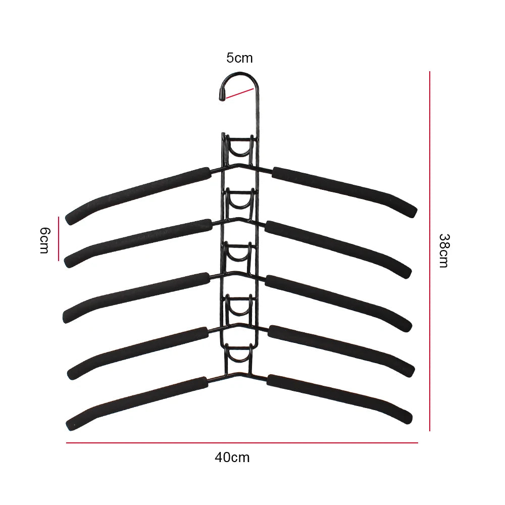 5-Layer Wall-Mounted Clothes Hanger – Detachable One-Piece Drying Rack for Indoor Space-Saving Storage