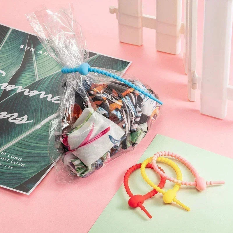3pcs Food Bag Sealing Strap - Adjustable Freshness Sealing Clips for Portable Data Cable Storage ! Kitchen Gadgets