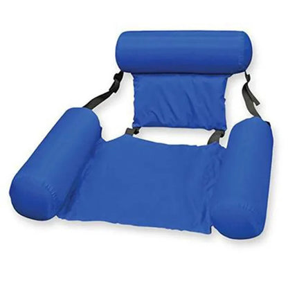 Summer Inflatable Chair: Foldable Floating Row for Swimming Pool, Beach Lounger Bed - PVC Water Hammock Air Mattress for Water Sports