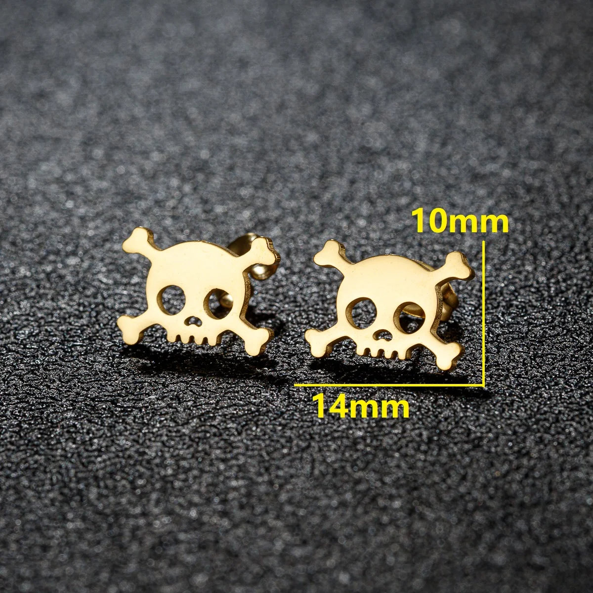 Mini Skull Stud Earrings for Men - Stainless Steel Gothic Halloween Jewelry