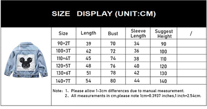 Mickey Denim Jacket for Kids – Cartoon Jean Coat for Boys & Girls, Stylish Autumn Outerwear