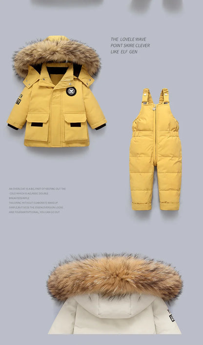 Children’s Winter Clothing Set – Baby Down Jacket Parka & Thick Snowsuit for Boys and Girls