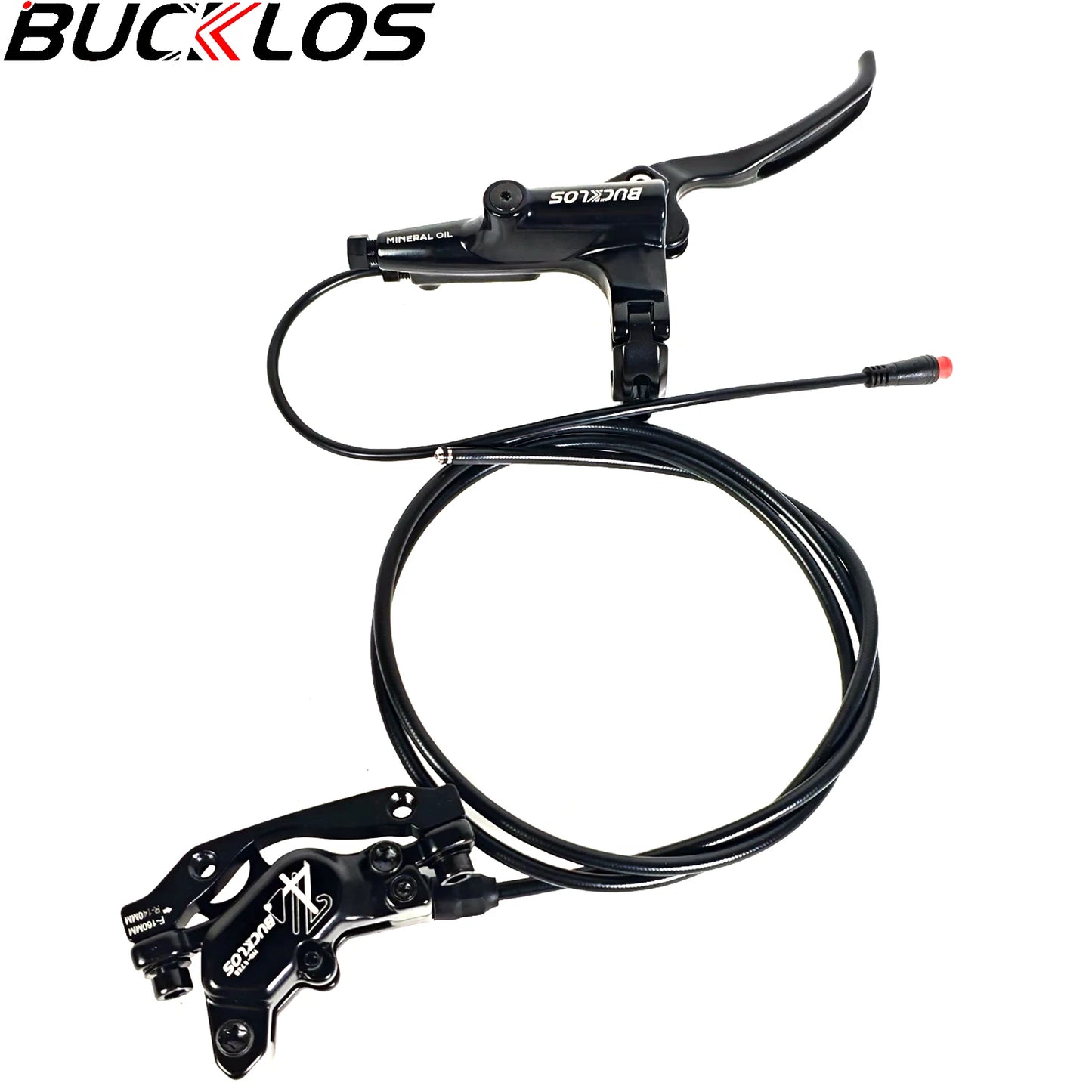 BUCKLOS HD-E735 E-Bike Hydraulic Brake – 4-Piston 1150mm/1950mm Power-Off Brake for MTB, Scooter & Bicycle Parts