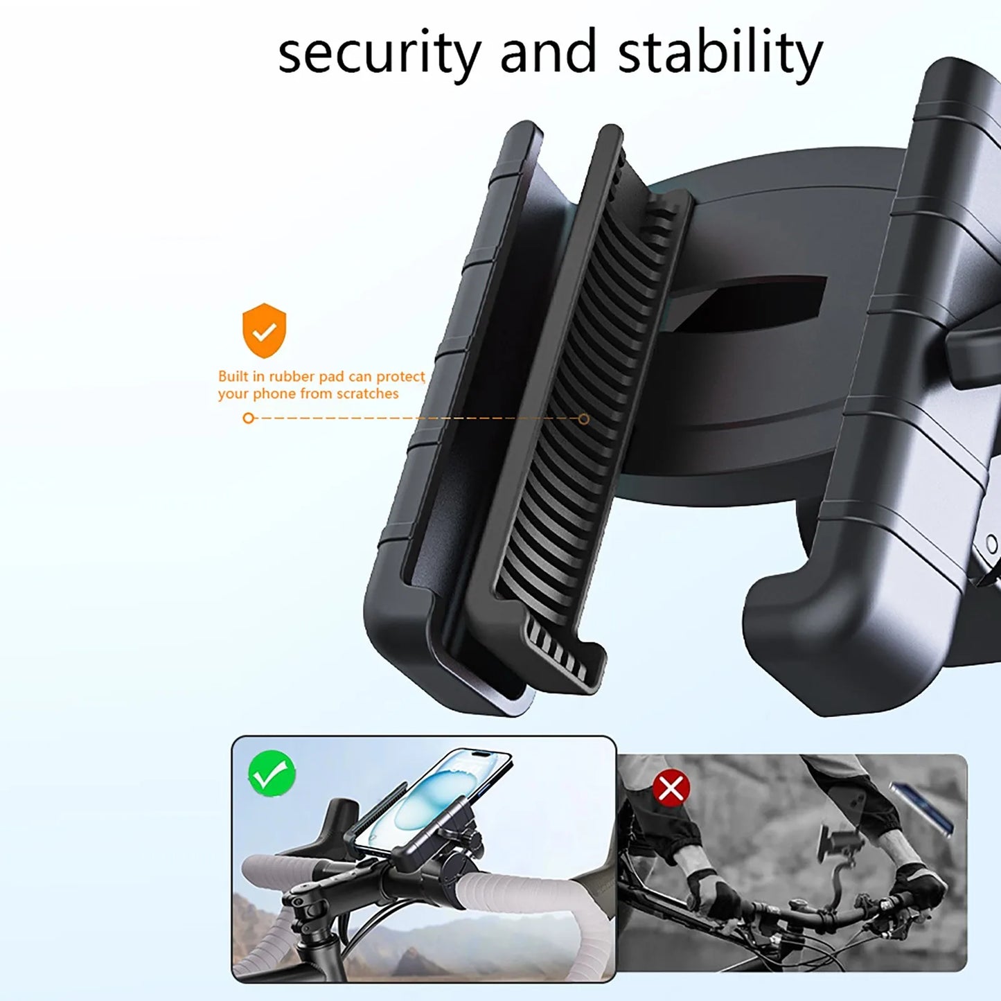 Universal Anti-Slip Bicycle & Motorcycle Phone Holder – Multiuse Sports Camera and Rearview Mirror Mount Stand
