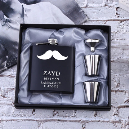 Personalized 6oz Stainless Steel Hip Flask – Engraved Christmas, Birthday, Valentine's Day Gift, Custom Logo for Wedding Favors   2/2