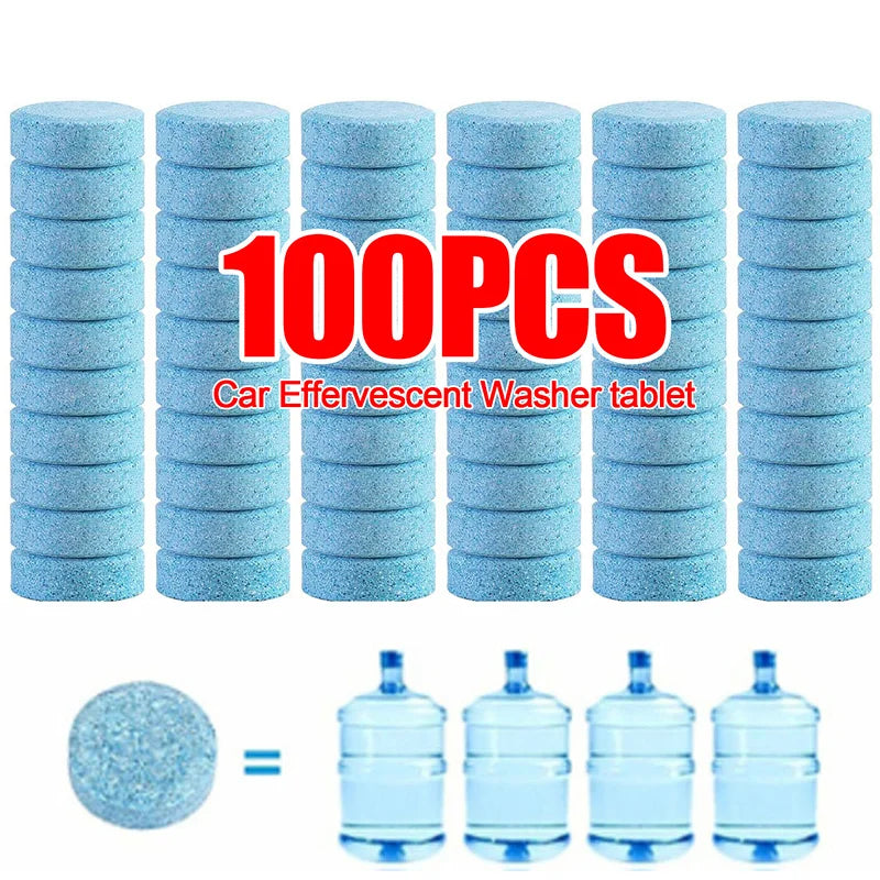 Solid Car Windscreen Cleaner Tablets – Effervescent Auto Wiper Glass Cleaning Concentrate Detergent