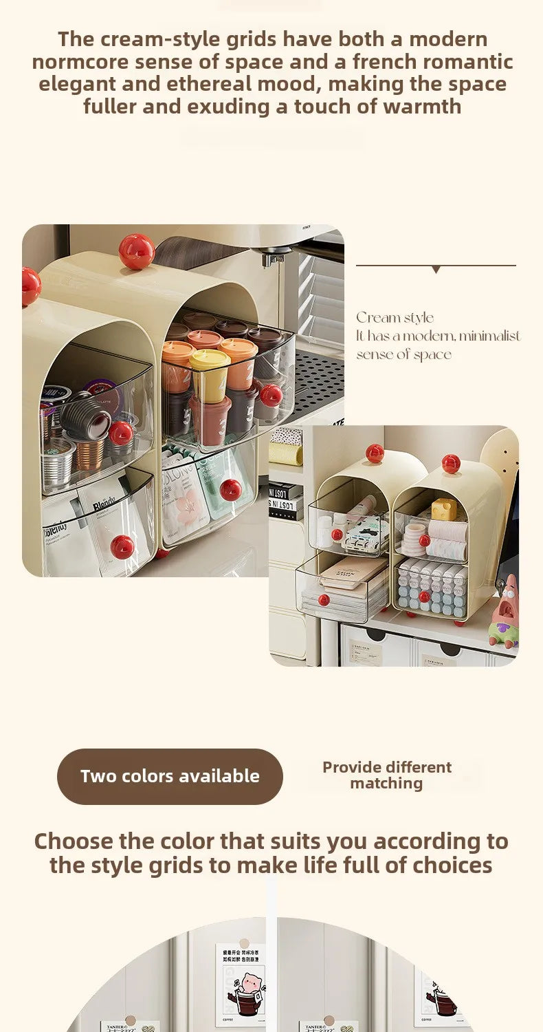 Desktop Coffee & Tea Organizer – Corner Storage Box Drawer for Office, Table, Capsules, and Tea Bags